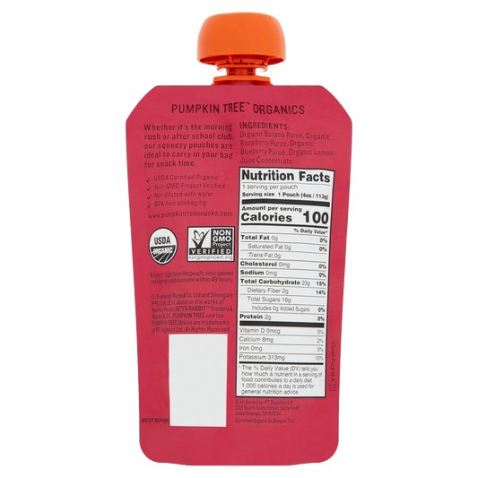 Peter Rabbit Organics Raspberry x Blueberry x Banana (10 pouches x4 OZ)