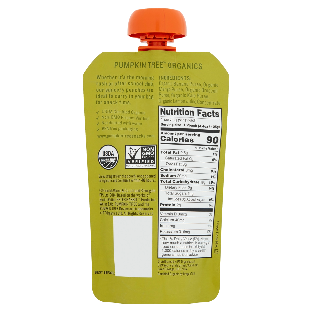 Peter Rabbit Organics KalexBroccoli & Mango (10x4.4 OZ)