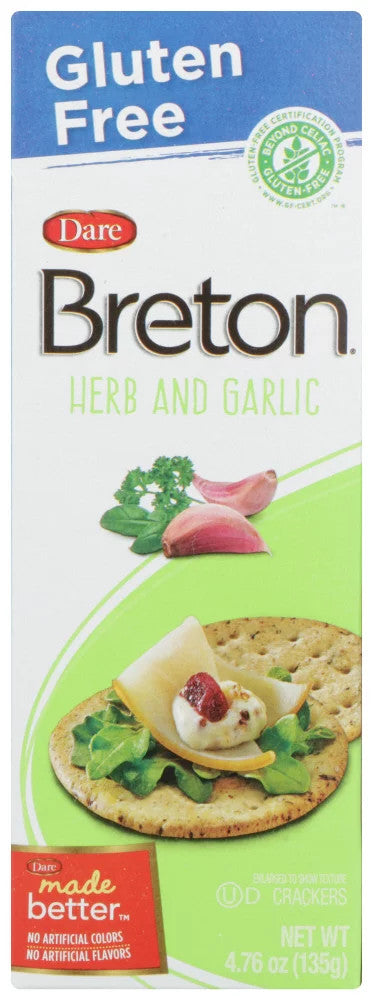 Breton Gluten Free Herb and Garlic Crackers (6 boxes X 4.76 OZ)