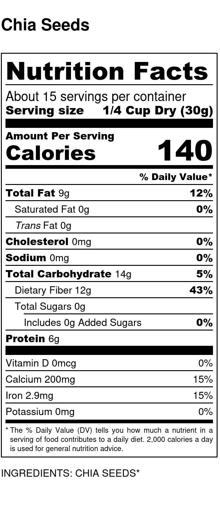 Chia Seeds Organic - Seeds