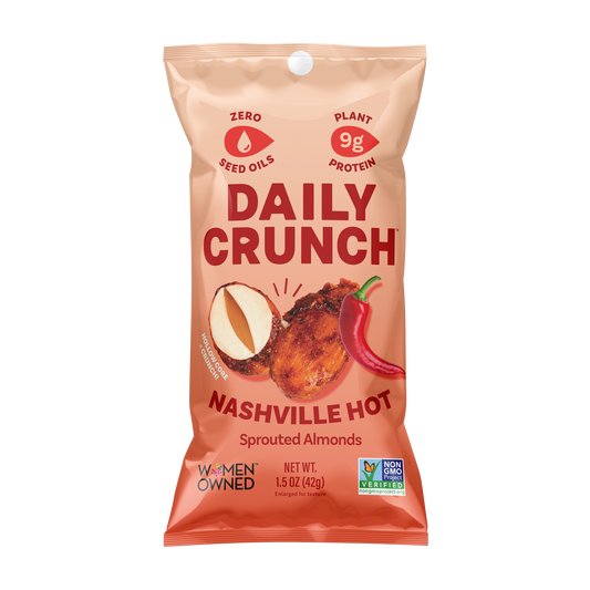 Daily Crunch Nashville Hot Flavor Sprouted Almonds - (Snack Pack) - 8 Pack - Nuts