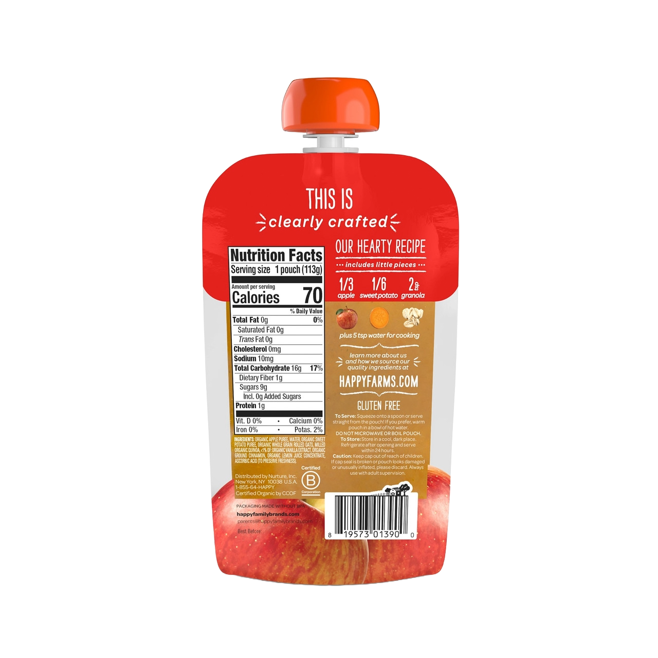 Happy Baby Organics Apple Sweet Potatoes & Granola Pouch - 6+Months ( 16 X 4 OZ )