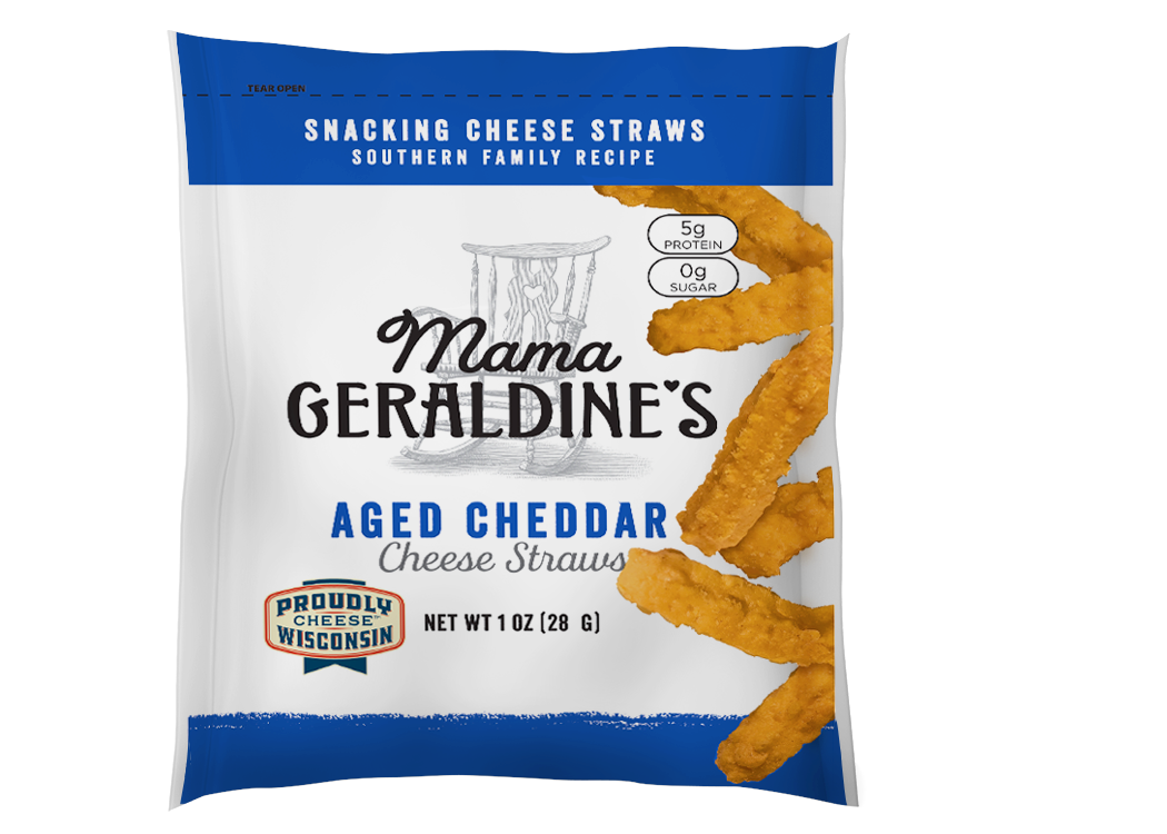 Mama Geraldine’s Aged Cheddar Cheese Straws - 1 oz bag - Snacks
