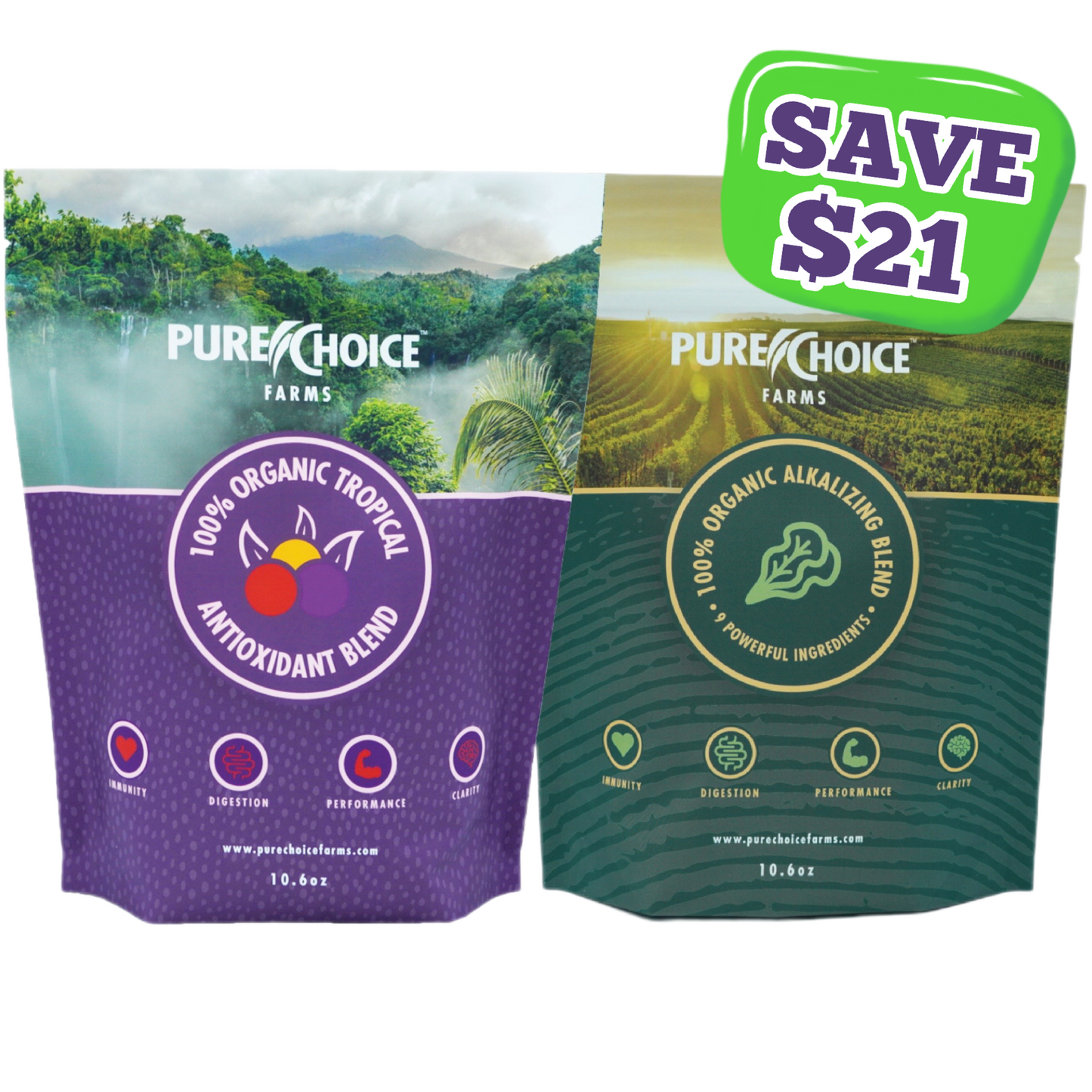 Organic Tropics & Raw Greens Micronutrient Powders