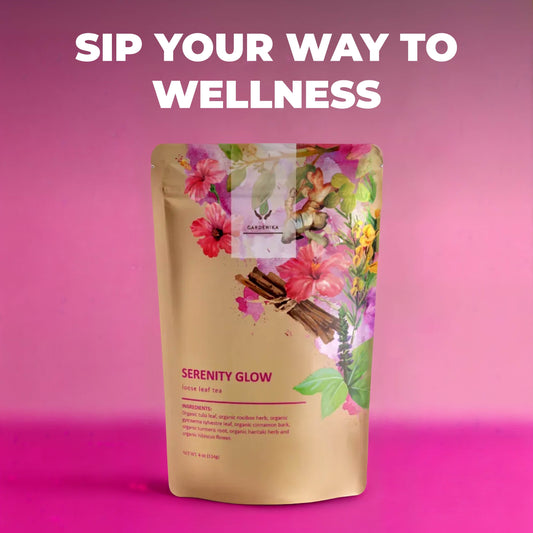 Serenity Glow Loose Tea, Metabolism Support - Ayurvedic Blend with Tulsi & Rooibos - Herbal & Caffeine Free - Organic & Kosher