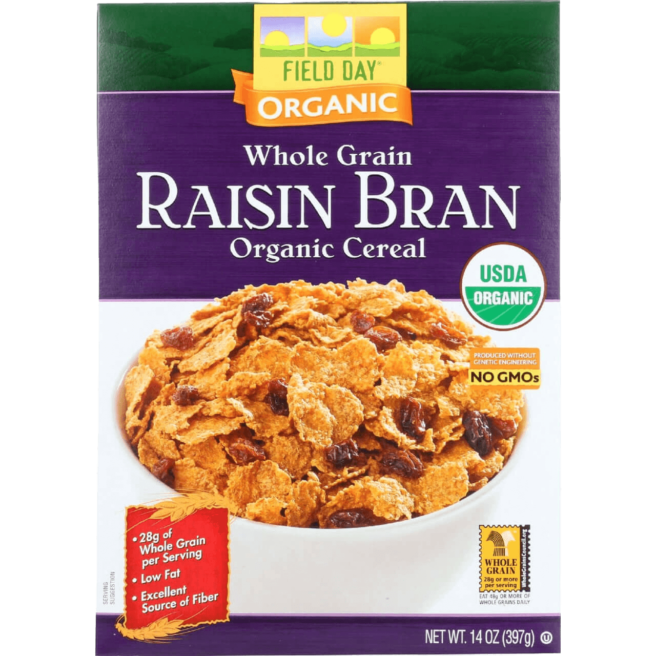 Organic Whole Grain Raisin Bran Cereal - Fiber-Rich Breakfast