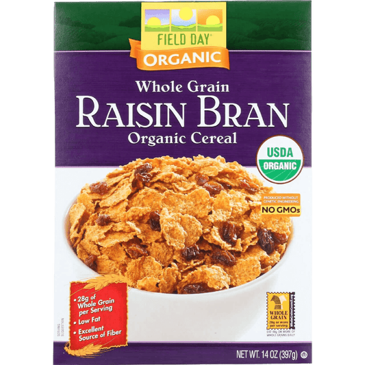 Organic Whole Grain Raisin Bran Cereal - Fiber-Rich Breakfast