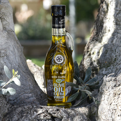 KORVEL Greek Extra Virgin Olive Oil with Truffle-flavored, Amphora 8.45 fl oz (250ml) - 2 pack