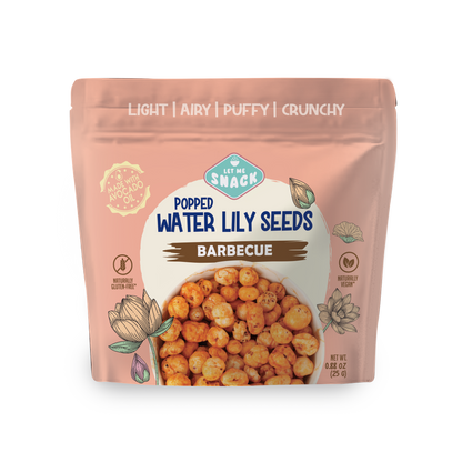 Let Me Snack Brand Popped Water Lily Seeds - Barbecue Flavor - 0.88oz or 2.11oz