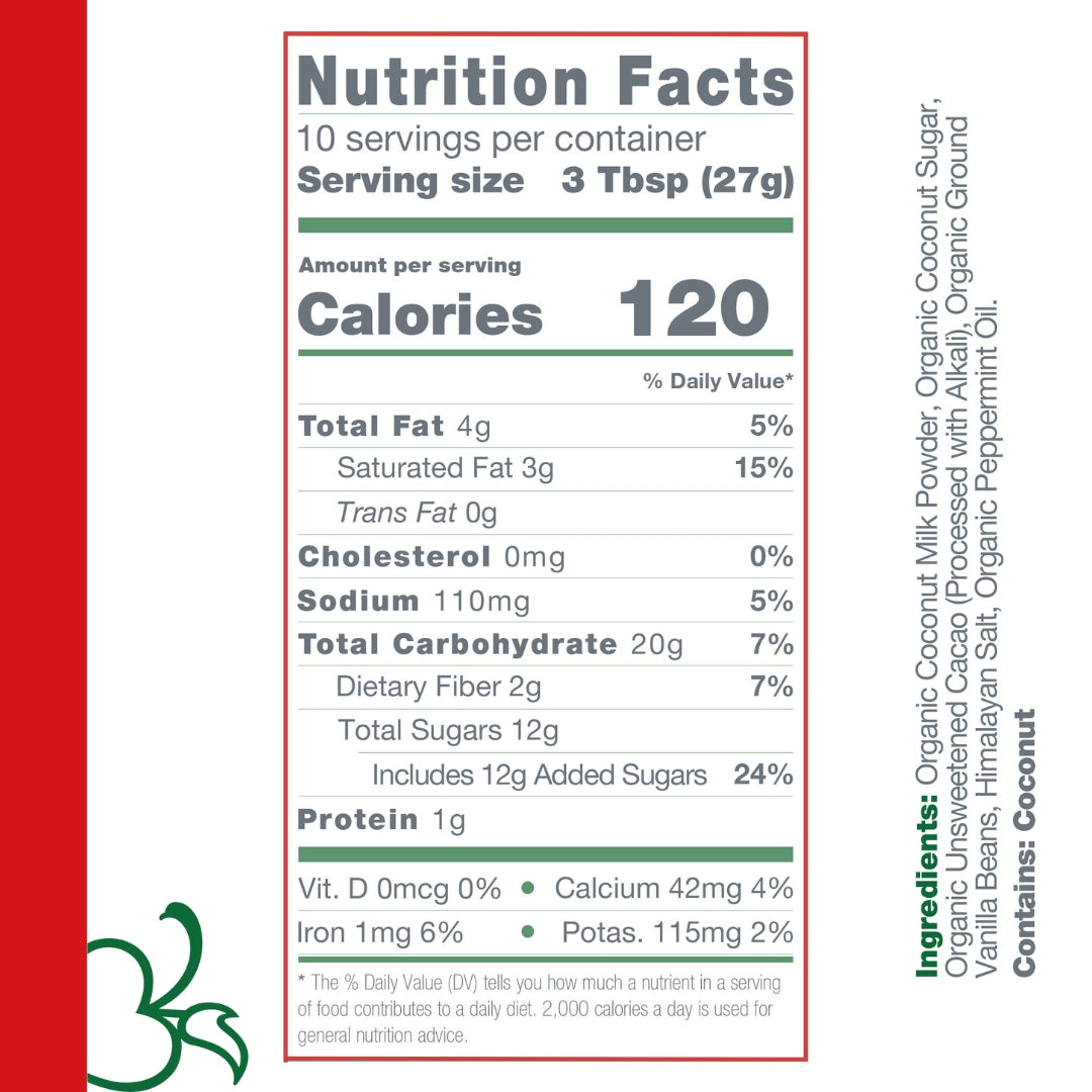 Bare Life Dairy Free Peppermint Hot Cocoa Mix | 10 Serving Stand Up Pouch | Gluten Free, Vegan, Organic