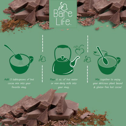 Bare Life Instant Dairy Free Coconut Hot Cocoa Mix  |  10 Serving Pouch | Gluten Free, Vegan and Organic