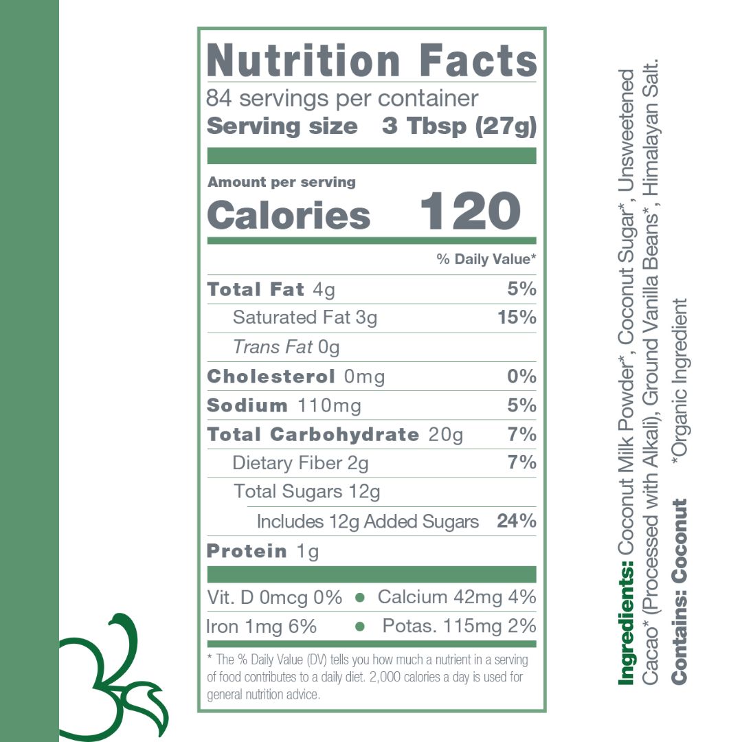 Bare Life Organic, Dairy Free Coconut Hot Cocoa Mix | 5lb Bulk Bag