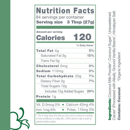 Bare Life Organic, Dairy Free Coconut Hot Cocoa Mix | 5lb Bulk Bag