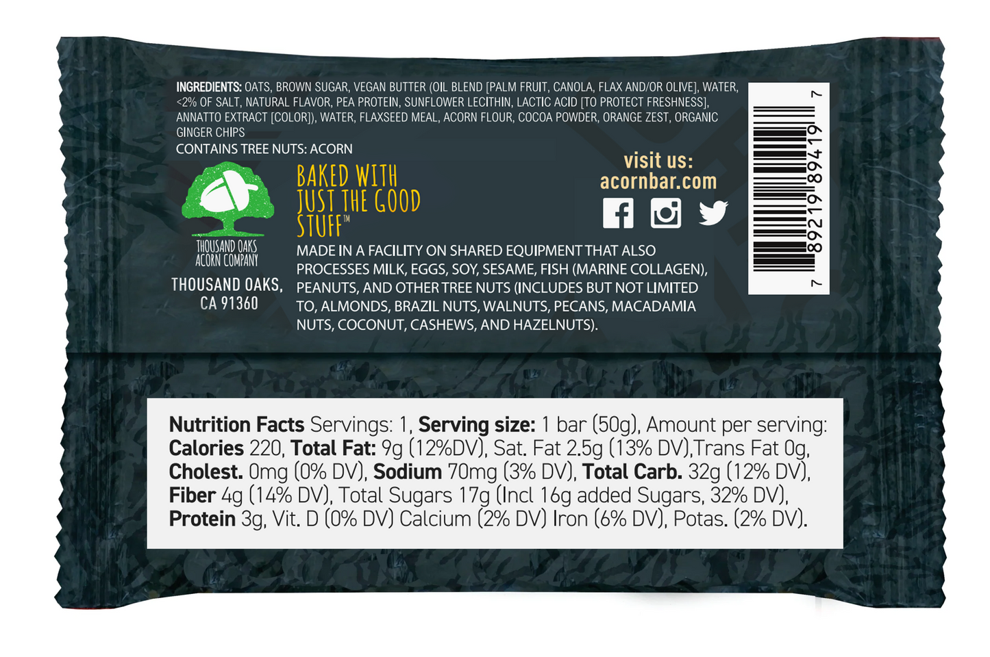 AcornBar Gluten-Free Gourmet Snack Bars Variety Trial Pack - (Various Size Packs)