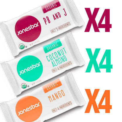 Jonesbar Fruit Lovers Variety Pack - Box of 12