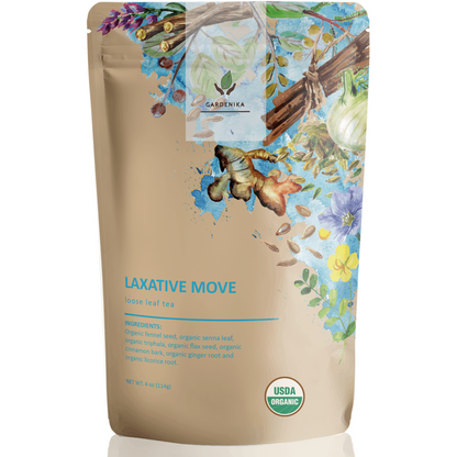 Laxative Move Loose Tea, Gentle Constipation Relief - Ayurvedic Blend with Senna & Fennel - Digestive Health Support - Herbal & Caffeine Free - Organic & Kosher