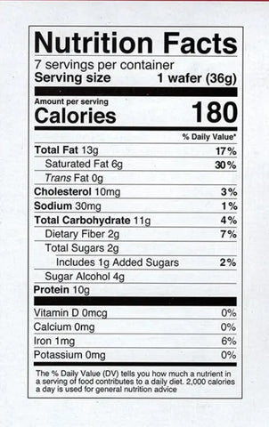 Protidiet Chocolate Wafer Bar Nutrition Facts