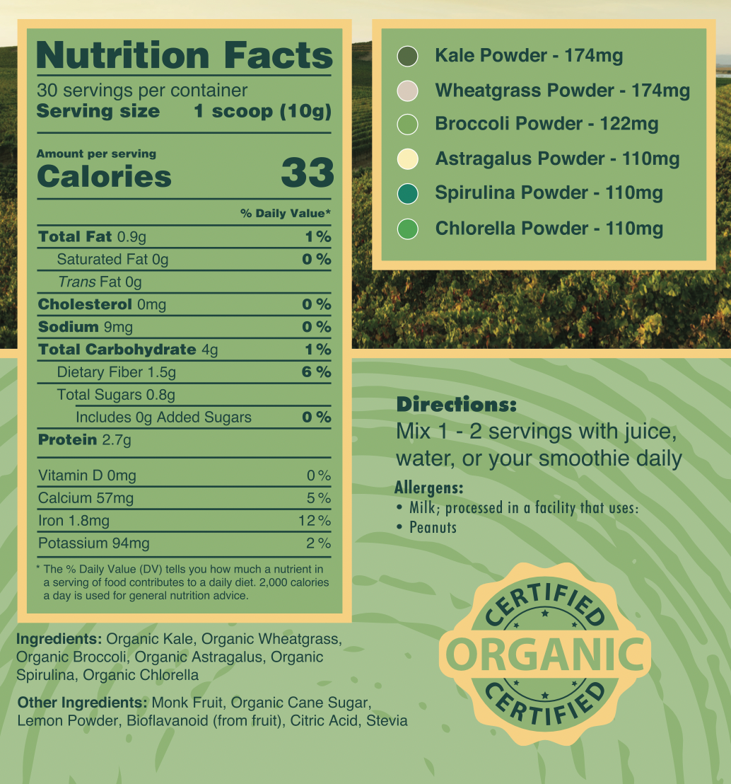 Pure Choice Farms Sweet Greens & Organic Tropics Shake Powder - (Various Size Bags)
