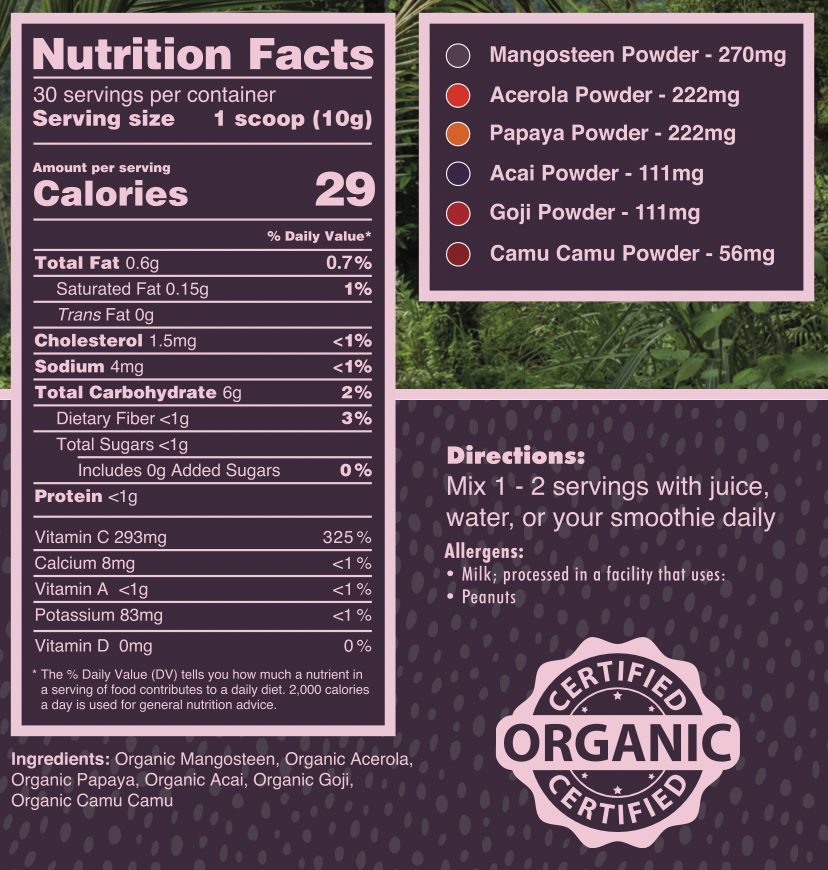 Pure Choice Farms Sweet Greens & Organic Tropics Shake Powder - (Various Size Bags)