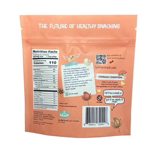 Let Me Snack Brand Popped Water Lily Seeds - Barbecue Flavor - 0.88oz or 2.11oz