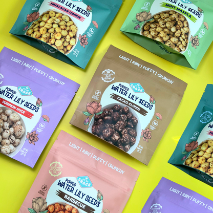 Let Me Snack Brand Popped Water Lily Seeds Sampler Pack - Try all 5 flavors