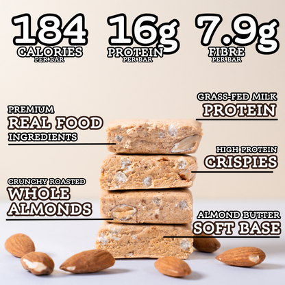 Almond Vanilla Protein Bar 50g x 12 bars - Protein Bars