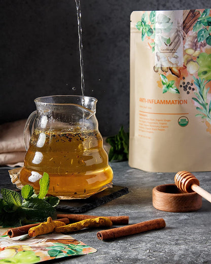 Anti-Inflammatory Loose Tea Daily Comfort & Wellness Support - Ayurvedic Blend with Turmeric - Ginger & Cinnamon