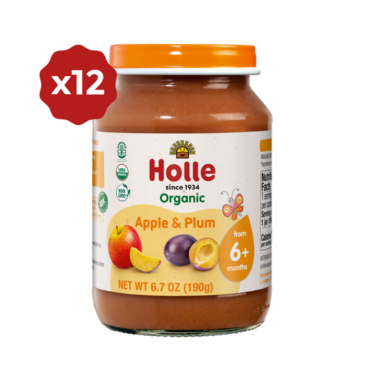 Holle Organic Baby Food Jar - Apple & Plum - 12 Jars