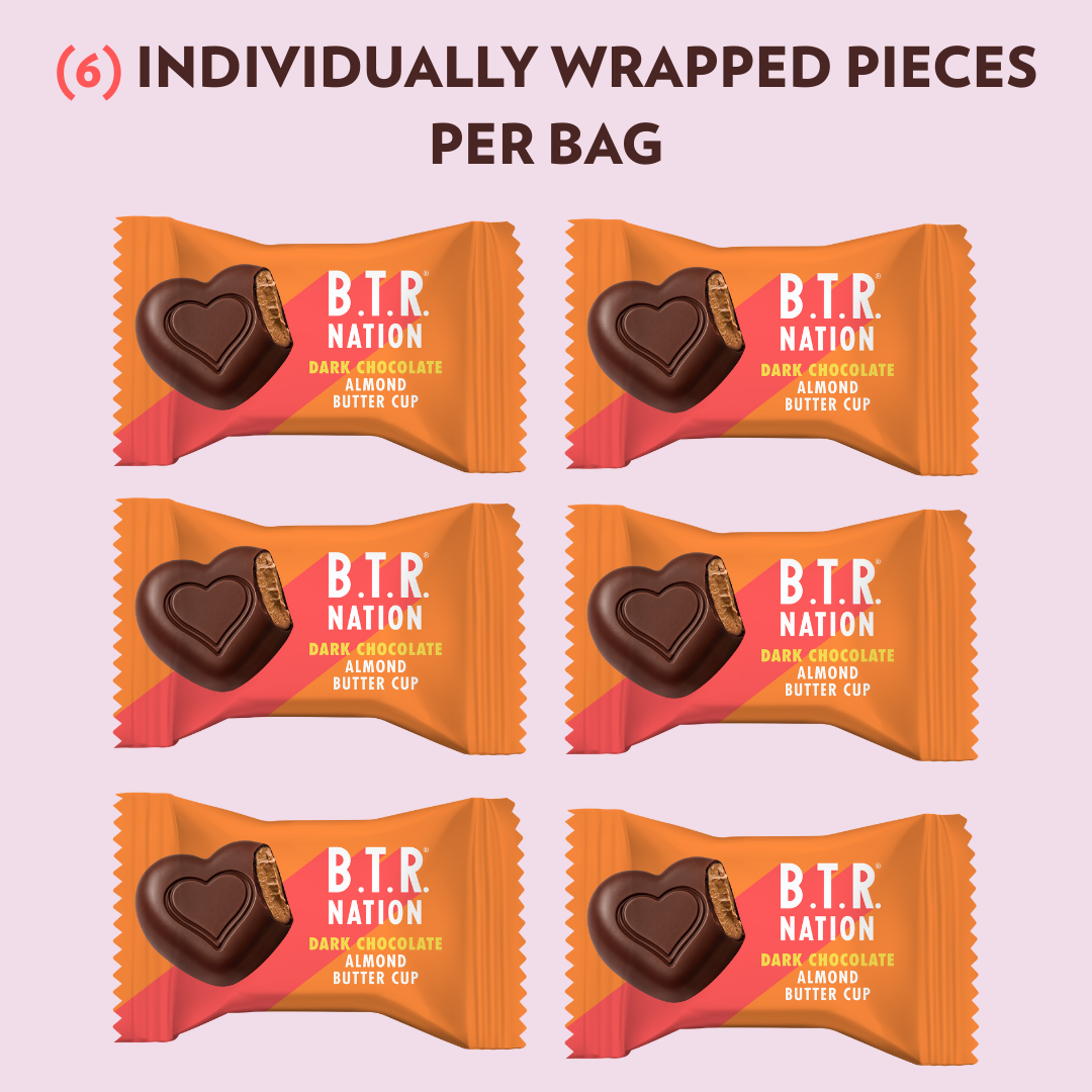 B.T.R. Nation Dark Chocolate Almond Butter Cups - (3 bags @ 3.17oz each) - Candy & Chocolate