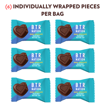 B.T.R. Nation Dark Chocolate Hazelnut Butter Hearts (3 Bags @ 3.17oz each) - Chocolate