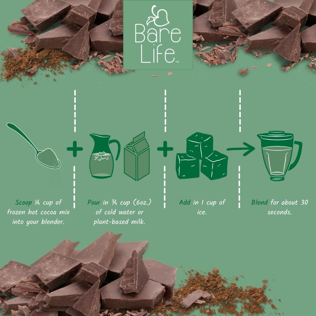 Bare Life Frozen Hot Cocoa Mix | Gourmet Frappe | Dairy Free Gluten Free Vegan Organic - Hot Chocolate