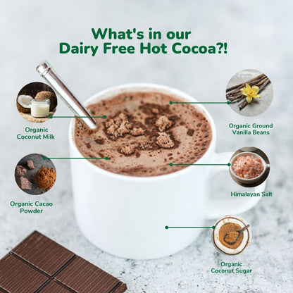 Bare Life Instant Dairy Free Coconut Hot Cocoa Mix | 20 Pack Single Serving |Gluten Free Vegan and Organic - Hot Cocoa