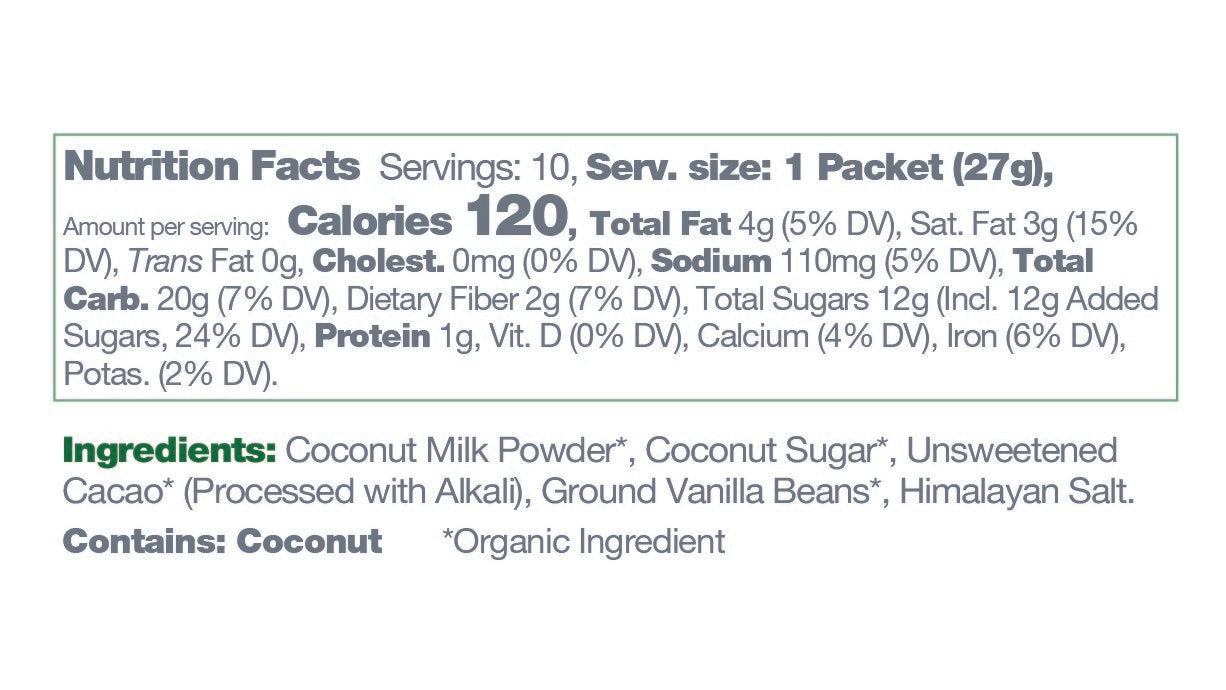 Bare Life Instant Dairy Free Coconut Hot Cocoa Mix | Single Serving 10 Pack |Gluten Free Vegan and Organic - Hot Cocoa