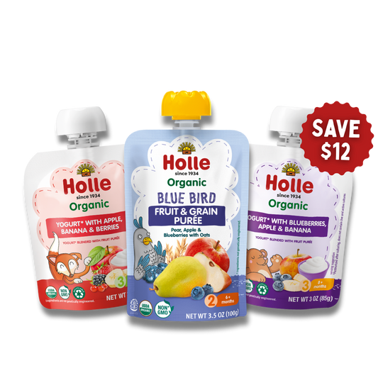 Berries Bundle: Apples, Banana & Berries Yogurt, Blueberries, Apple, Banana Yogurt, and Blue Bird