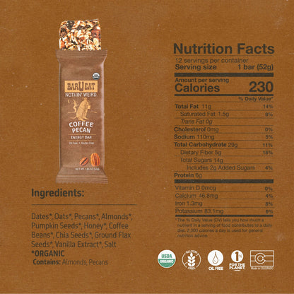 Coffee Pecan BOX - 12 Bar Box - Bars