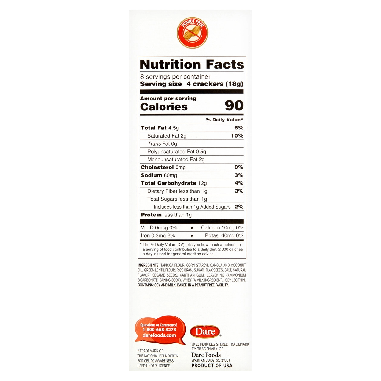 Breton Gluten Free Crackers Original with Flax ( 6 boxes X 4.76 OZ)