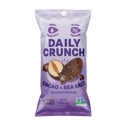 Daily Crunch Cacao + Sea Salt Flavor Sprouted Almonds - (8 packs) - 8 Pack - Nuts