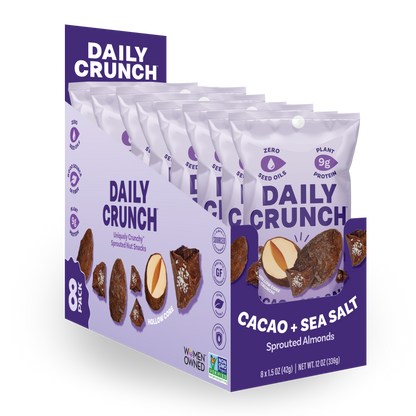 Daily Crunch Cacao + Sea Salt Flavor Sprouted Almonds - (8 packs) - 8 Pack - Nuts