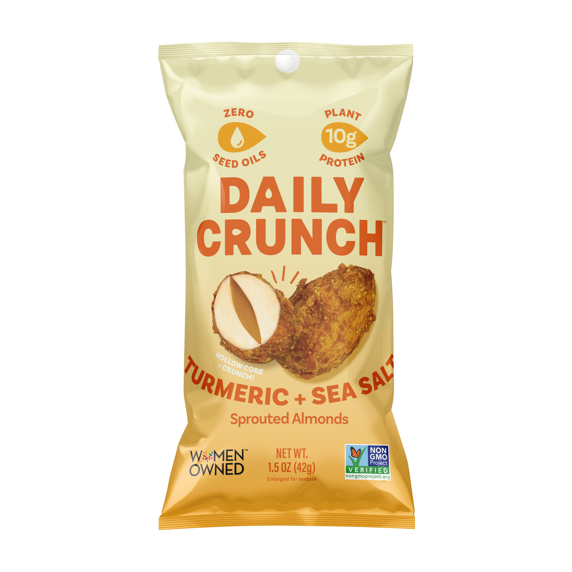 Daily Crunch Tumeric + Sea Salt Sprouted Almonds - (Snack Pack) - 8 Pack - Nuts