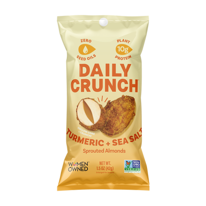 Daily Crunch Tumeric + Sea Salt Sprouted Almonds - (Snack Pack) - 8 Pack - Nuts