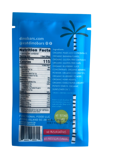 Dino Bar Blueberry Bar - (10 Pack) - 10 Bars - Fruit Bar
