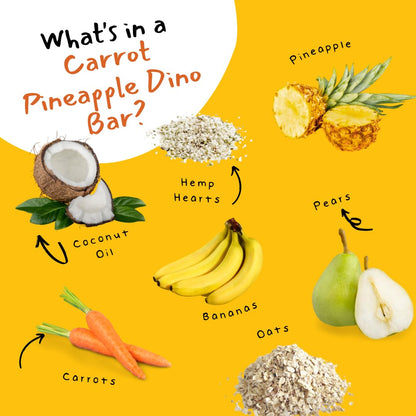 Dino Bar Pineapple Carrot Bar - (10 Pack) - 10 Bars - Fruit Bar