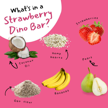 Dino Bar Strawberry Bar - (10 Pack) - 10 Bars - Fruit Bar