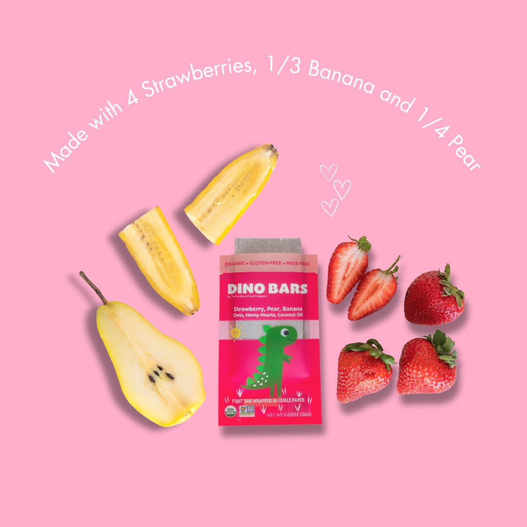Dino Bar Strawberry Bar - (10 Pack) - 10 Bars - Fruit Bar