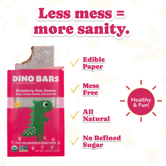 Dino Bar Strawberry Bar - (10 Pack) - 10 Bars - Fruit Bar