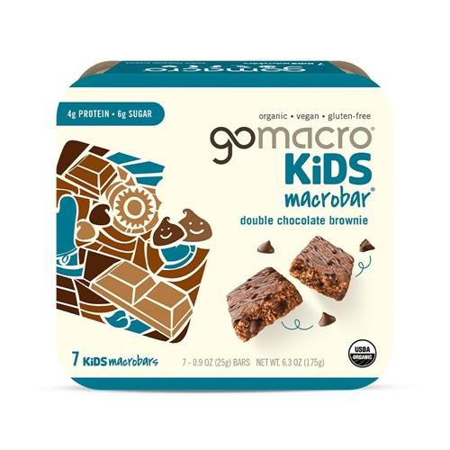 Gomacro Kids Macrobar Organic Vegan Snack Bars - Double Chocolate Brownie (0.90 Ounce Bars 7 Count) - Bars