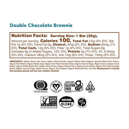 Gomacro Kids Macrobar Organic Vegan Snack Bars - Double Chocolate Brownie (0.90 Ounce Bars 7 Count) - Bars