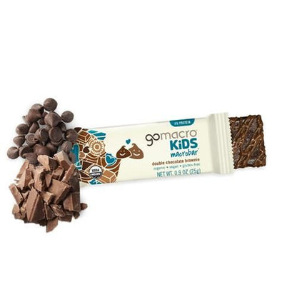 Gomacro Kids Macrobar Organic Vegan Snack Bars - Double Chocolate Brownie (0.90 Ounce Bars 7 Count) - Bars