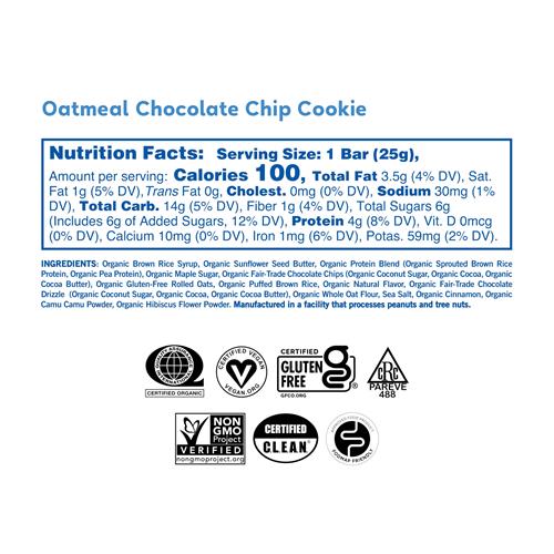 Gomacro Kids Macrobar Organic Vegan Snack Bars - Oatmeal Chocolate Chip Cookie (0.90 Ounce Bars 7 Count) - Bars