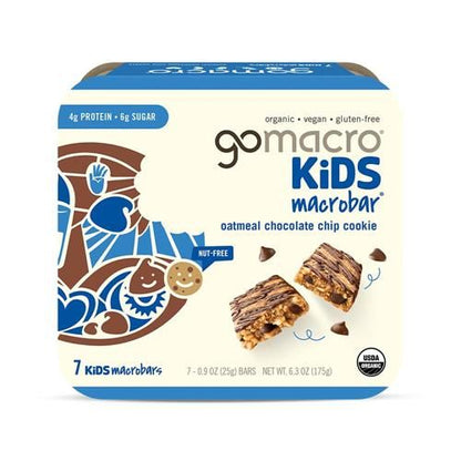 Gomacro Kids Macrobar Organic Vegan Snack Bars - Oatmeal Chocolate Chip Cookie (0.90 Ounce Bars 7 Count) - Bars